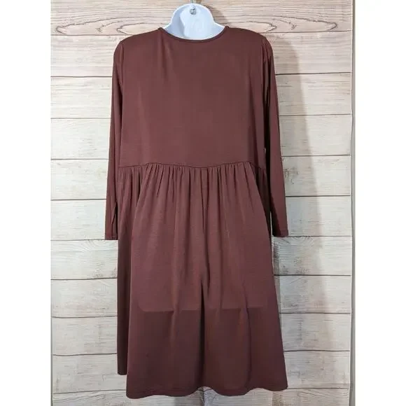 Blumin Apparel Women's Purple/Mauve Long Sleeve WeatheredShirt Dress Size Lg EUC - Picture 2 of 9